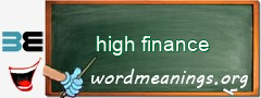 WordMeaning blackboard for high finance